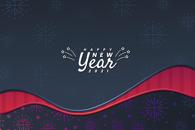 New year 2021 background in paper style