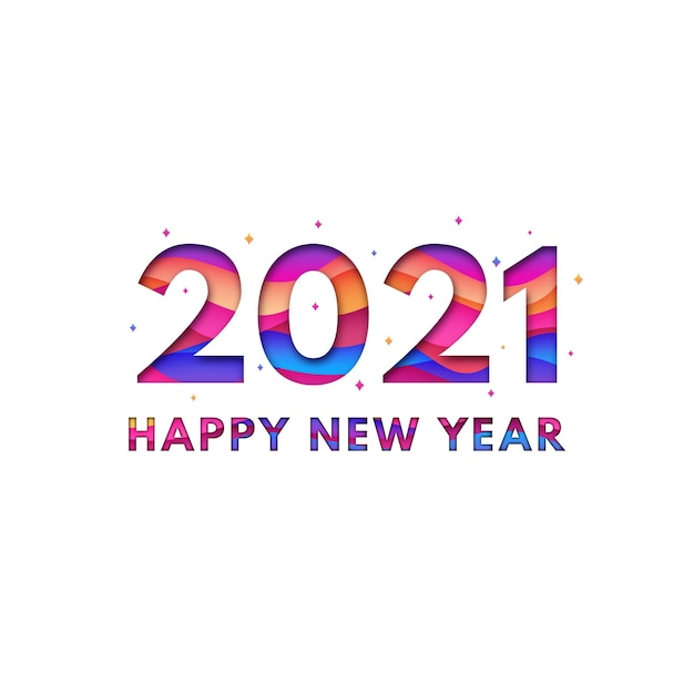 Новый год 2021 фон в бумажном стиле