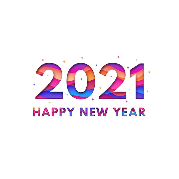 New year 2021 background in paper style