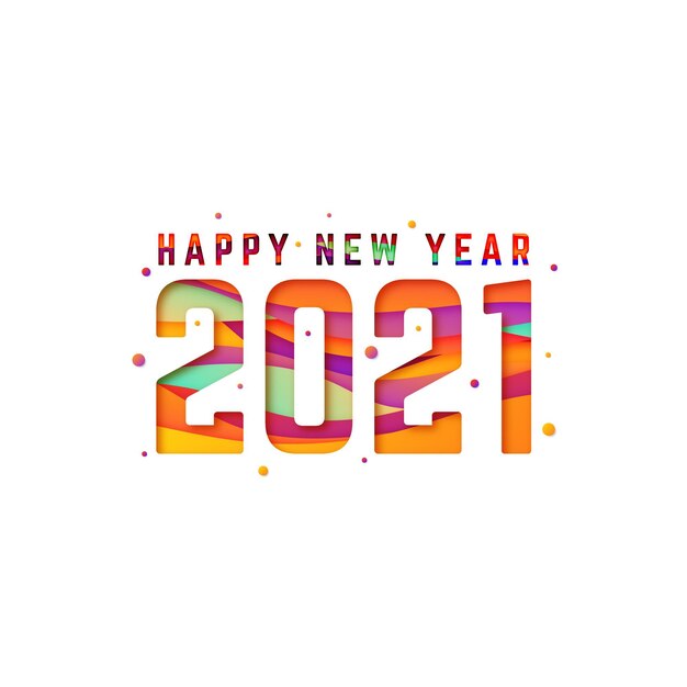 New year 2021 background in paper style