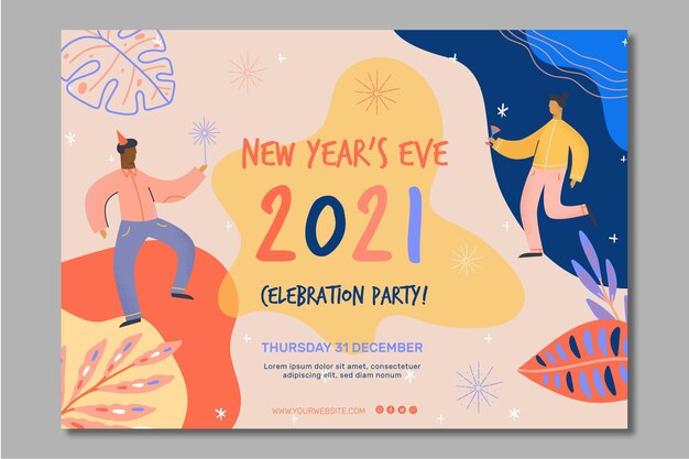 Free vector new year 2021 banner concept