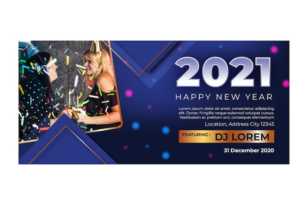 Vettore gratuito concetto di banner di nuovo anno 2021