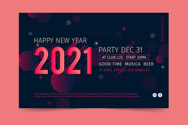 Free vector new year 2021 banner template