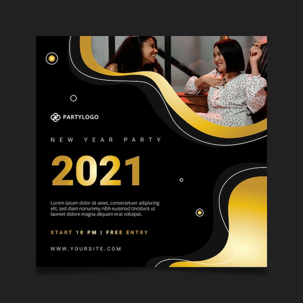 Free vector new year 2021 flyer template