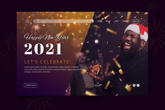 New year 2021 landing page