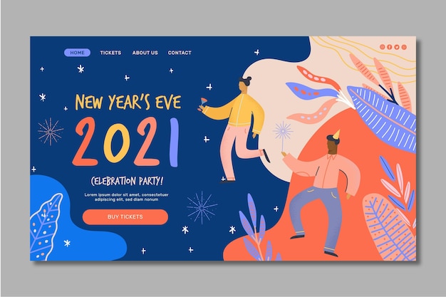 Free vector new year 2021 landing page