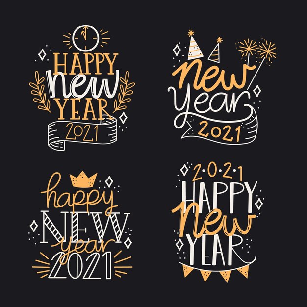 New year 2021 lettering collection