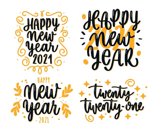 New year 2021 lettering collection