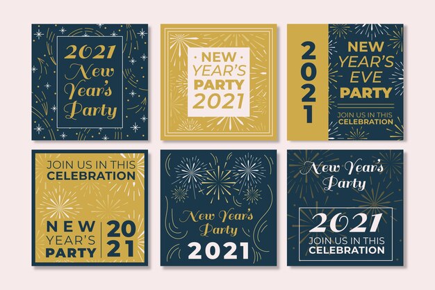 New year 2021 party instagram posts