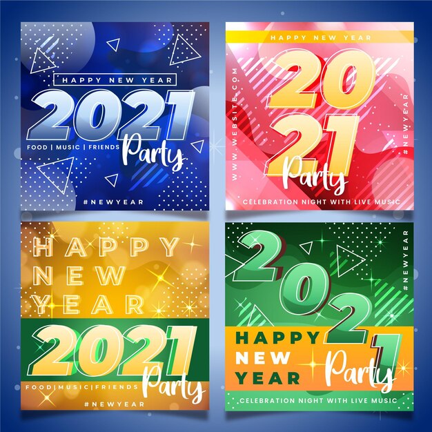 2021年の新年のパーティーのinstagramの投稿