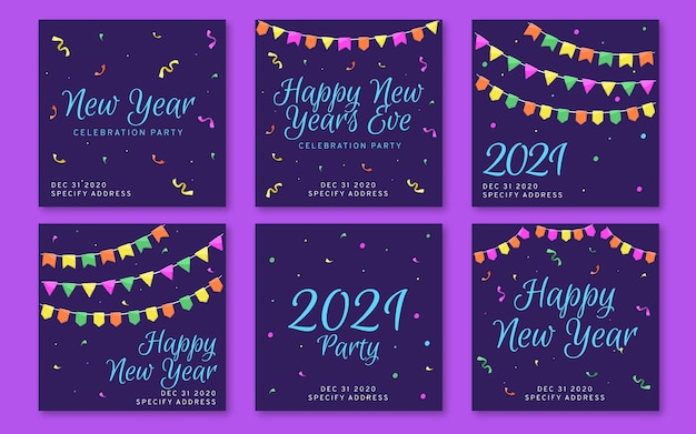 New year 2021 party instagram posts