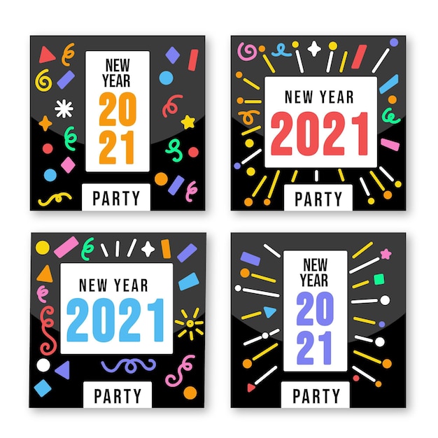 New year 2021 party instagram posts