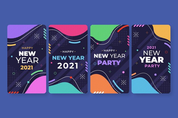 New year 2021 party instagram stories collection