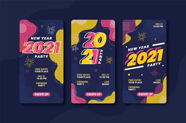 new year 2021 party instagram stories collection