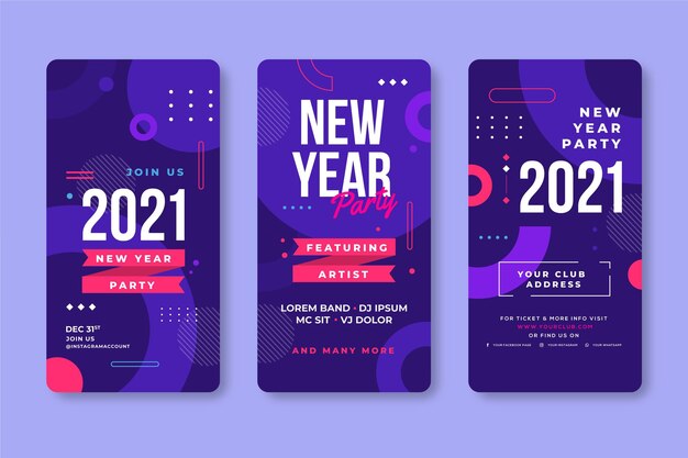 2021 년 새해 파티 Instagram 이야기