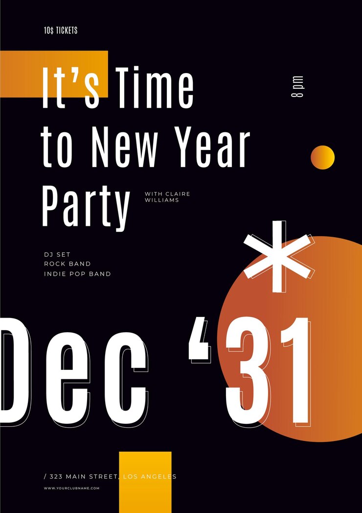 Free Vector new year 2021 party poster template