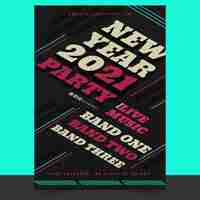 Free vector new year 2021 party poster template