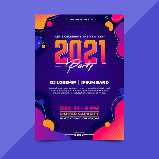 New year 2021 party poster