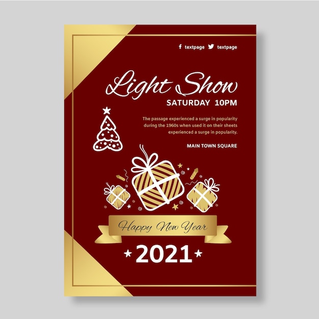 Free vector new year 2021 poster a4