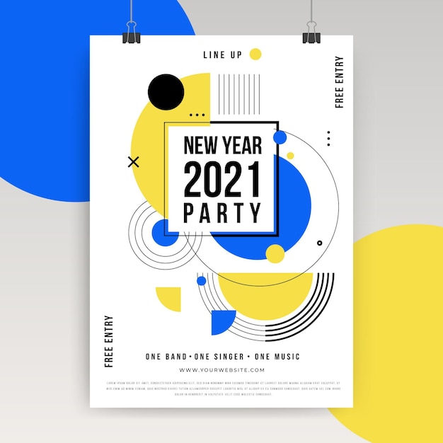 Free vector new year 2021 poster concept