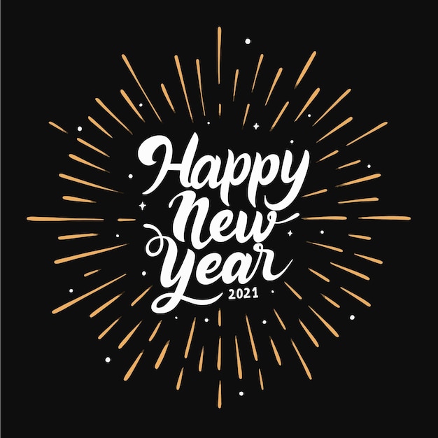 Free vector new year 2021 white lettering