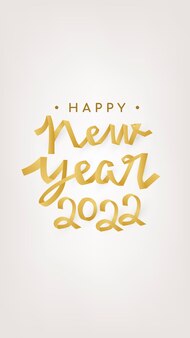 New year 2022 iphone wallpaper, holiday greeting typography vector