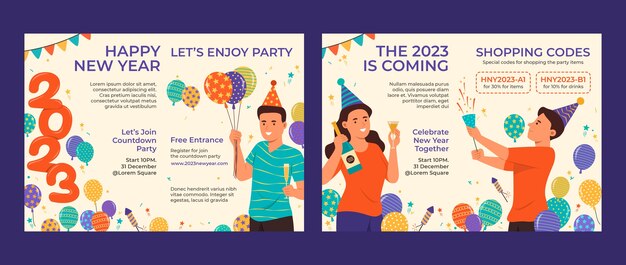 New year 2023 celebration brochure template