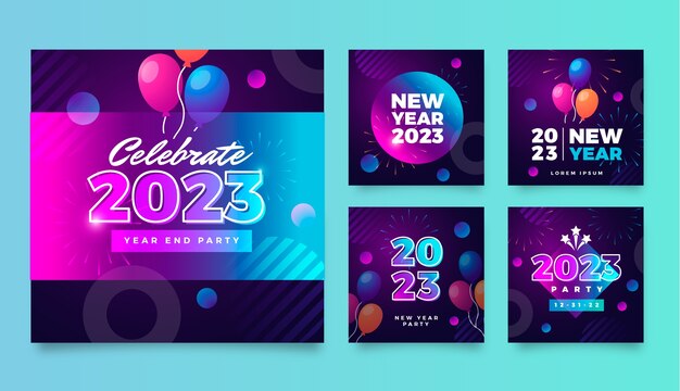 New year 2023 celebration instagram posts  collection