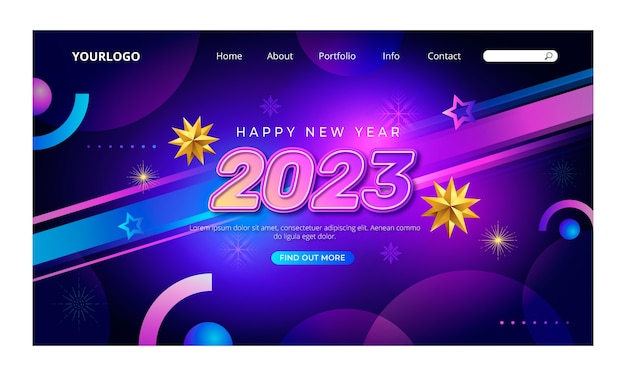 New year 2023 celebration landing page template