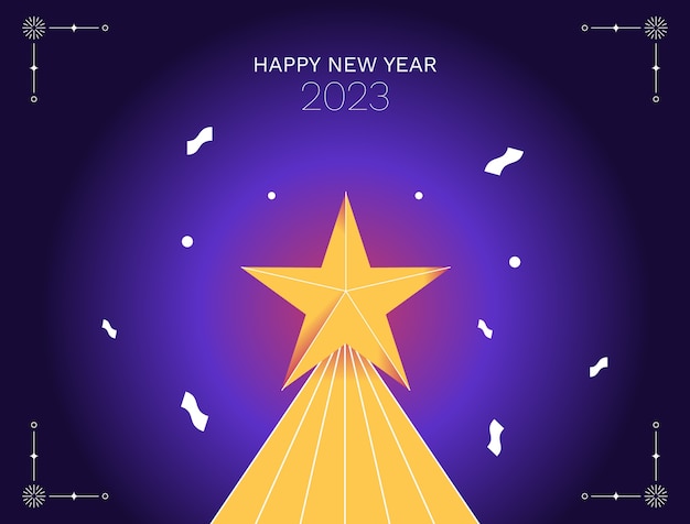 Free vector new year 2023 celebration photocall template