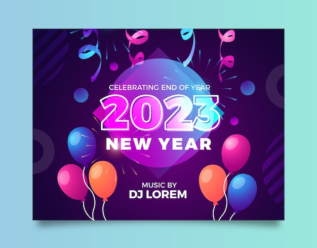 New year 2023 celebration photocall template