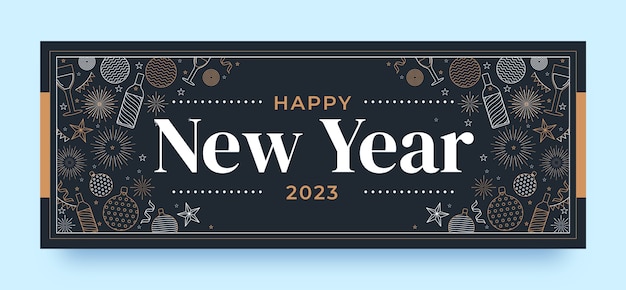 New year 2023 celebration social media cover template