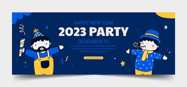 Шаблон обложки для социальных сетей празднования нового 2023 года