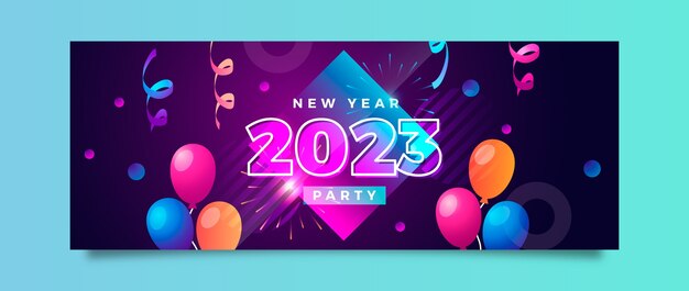 New year 2023 celebration social media cover template