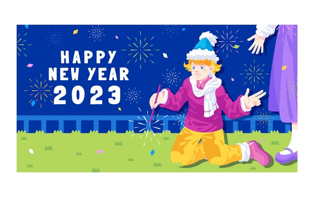 2023 年新年慶祝社交媒體宣傳模板