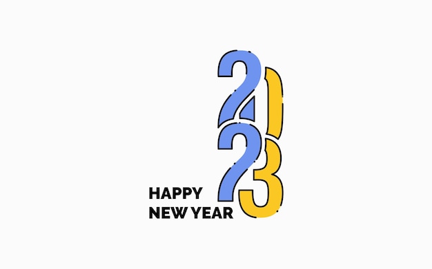 Бесплатное векторное изображение Новый год 2023 плоский цветной дизайн логотипа dotted omission векторная иллюстрация