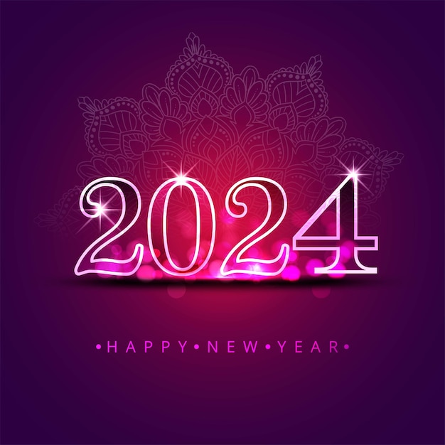 Free Vector New year 2024 holiday card celebration design