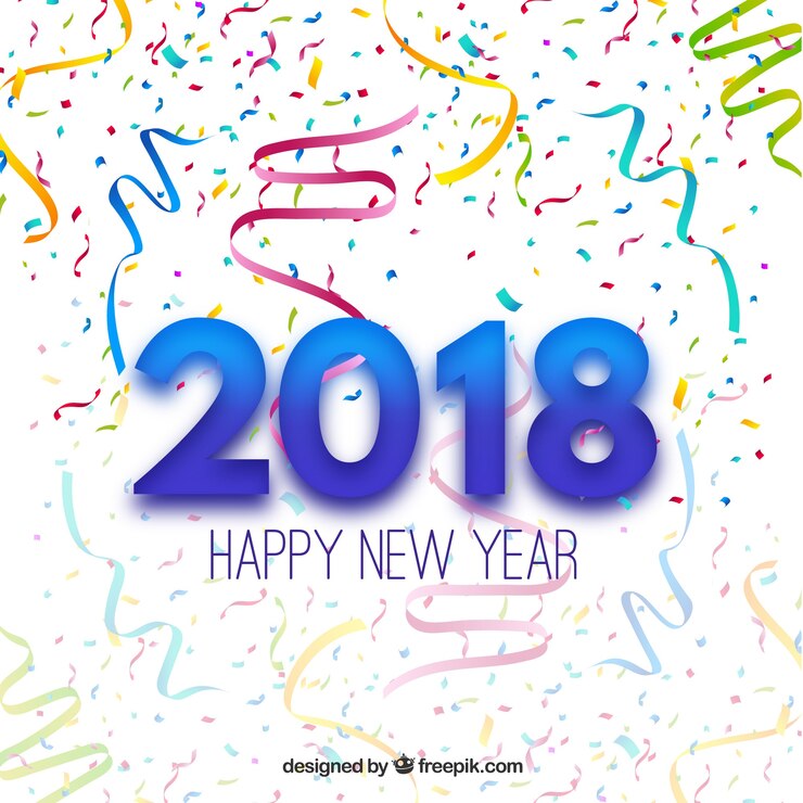 Free Vector new year background 2018