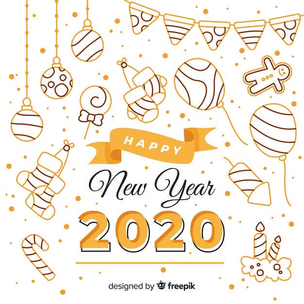 New year background in flat design