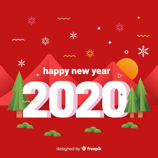 New year background in flat design