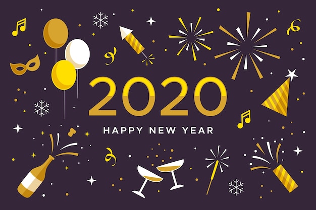 Free vector new year background in flat design