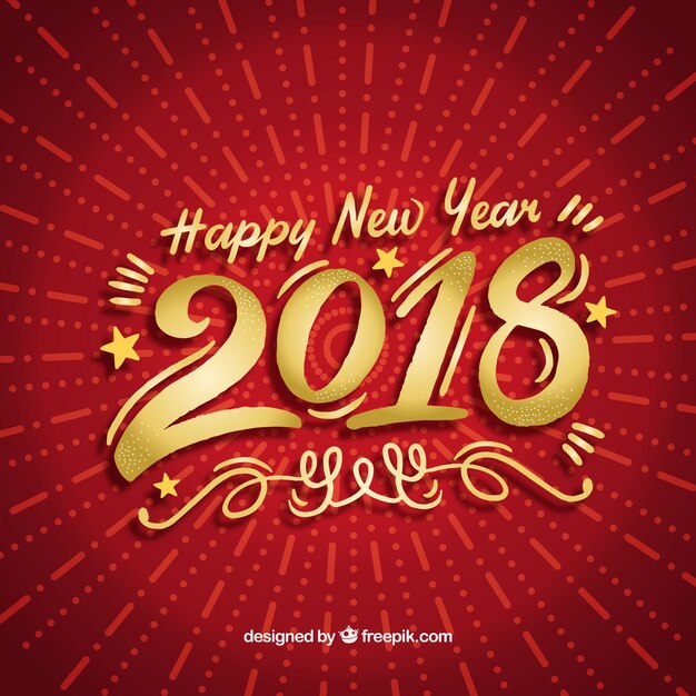 New year background in red and golden