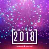 Free vector new year background with bright fireworks