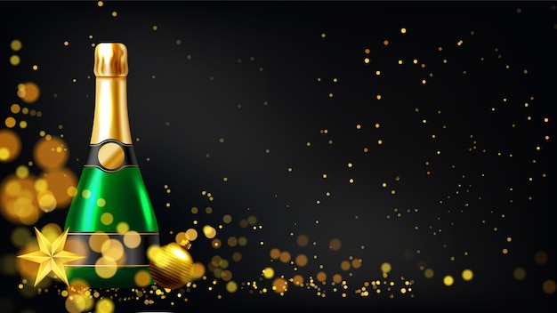 Новогодний фон с бокалами шампанского