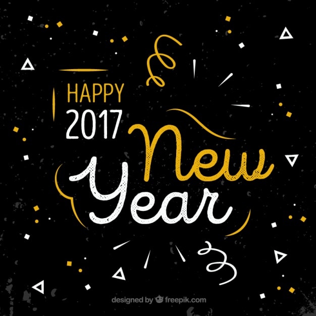 Free vector new year background with geometric shapes in flat design