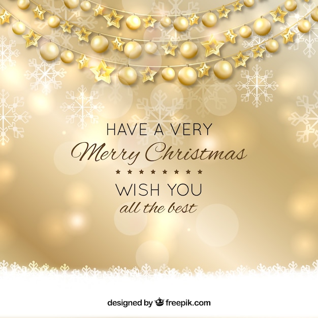 Бесплатное векторное изображение Новогодний фон с золотыми рождественскими шарами