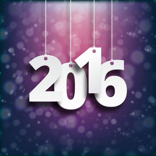 New Year Background with Hanging Numbers – Free Vector Download