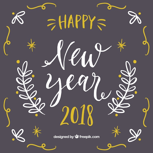 Free vector new year background with lettering