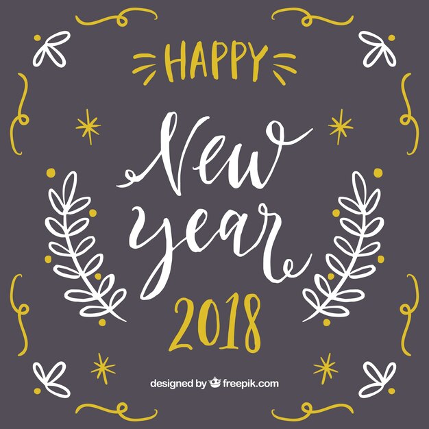 New year background with lettering