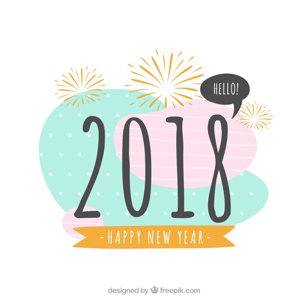 Free vector new year background with lovely style